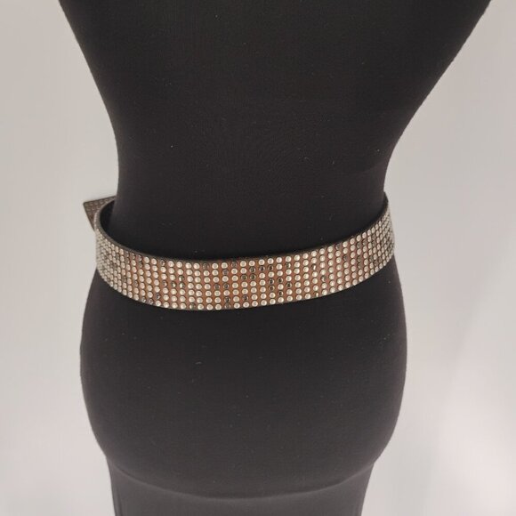 LIEBE SKIND BERLIN LEATHER BELT LK B24 85 CM SIZE M RHINESTONE BEADED - Picture 10 of 10